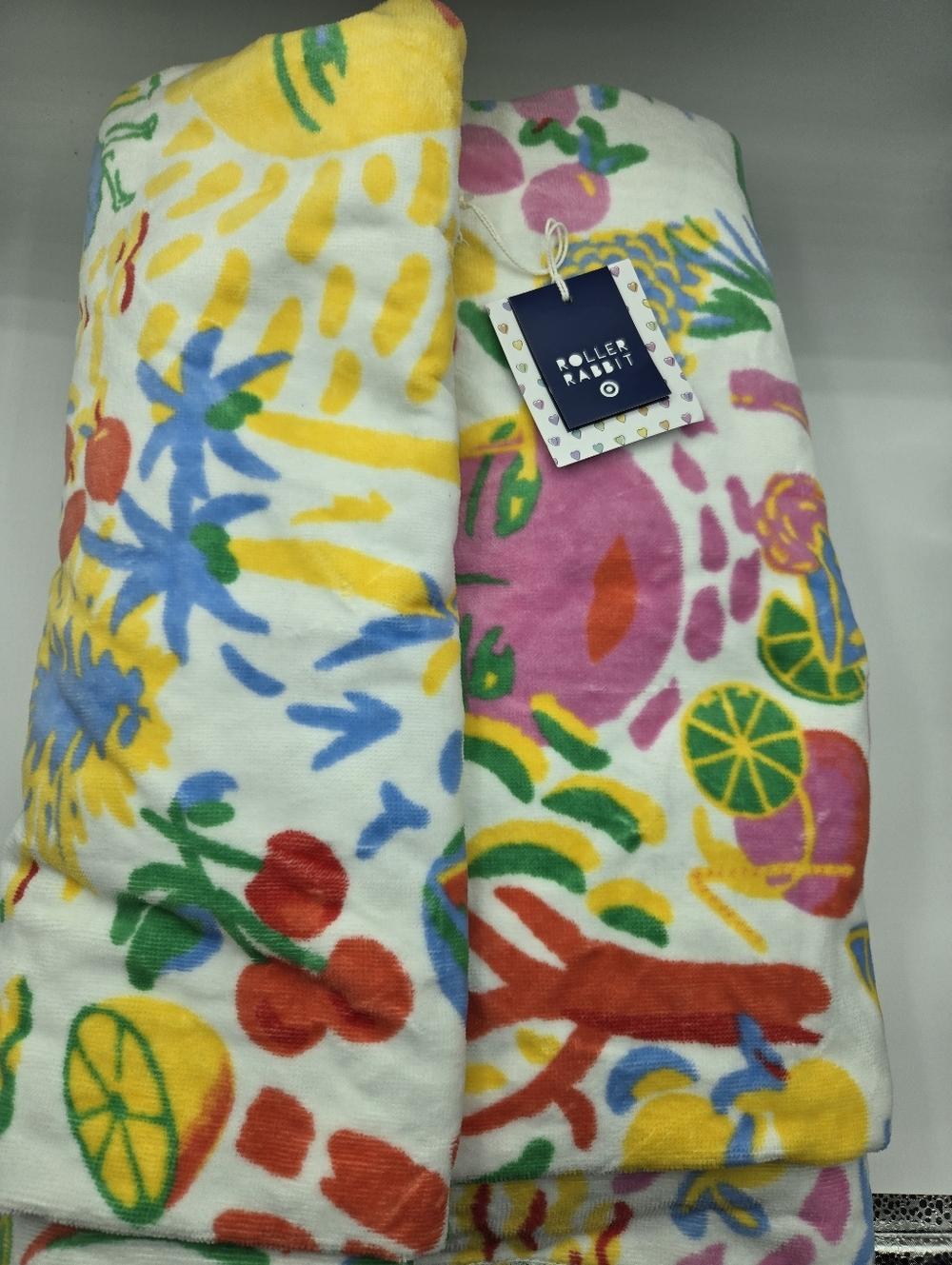 NWT Vacation Reversible Two Person Beach Towel Yellow/Green - Roller Rabbit - Picture 6 of 7